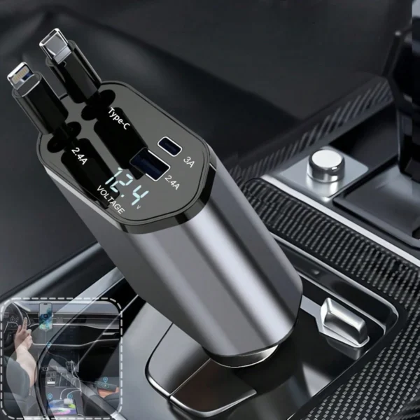 Chargeur voiture câble rétractable – Image 5