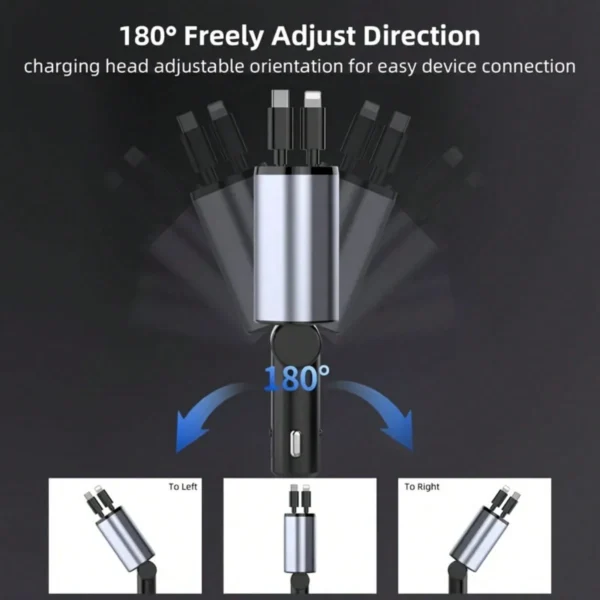 Chargeur voiture câble rétractable – Image 10