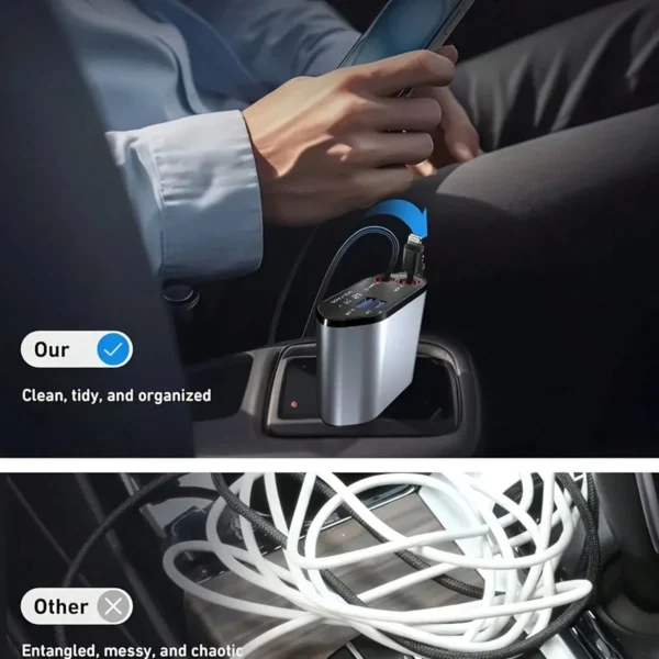 Chargeur voiture câble rétractable – Image 9