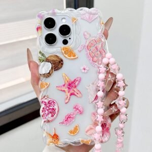 Coque TPU floral perles bracelet