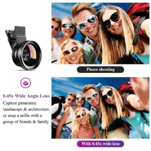 Objectif grand angle 0,45X macro