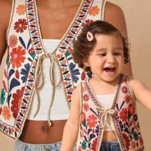 Top gilet floral été