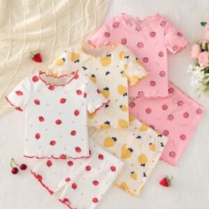 6 pcs pyjama fraise été