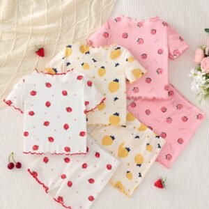 6 pcs pyjama fraise été