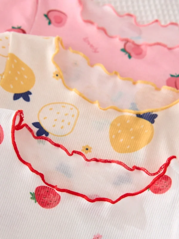 6 pcs pyjama fraise été – Image 3