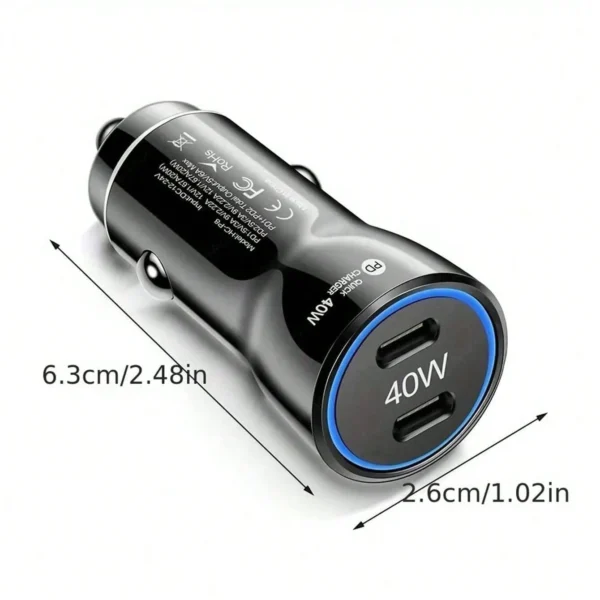 Chargeur voiture double PD 40W – Image 3