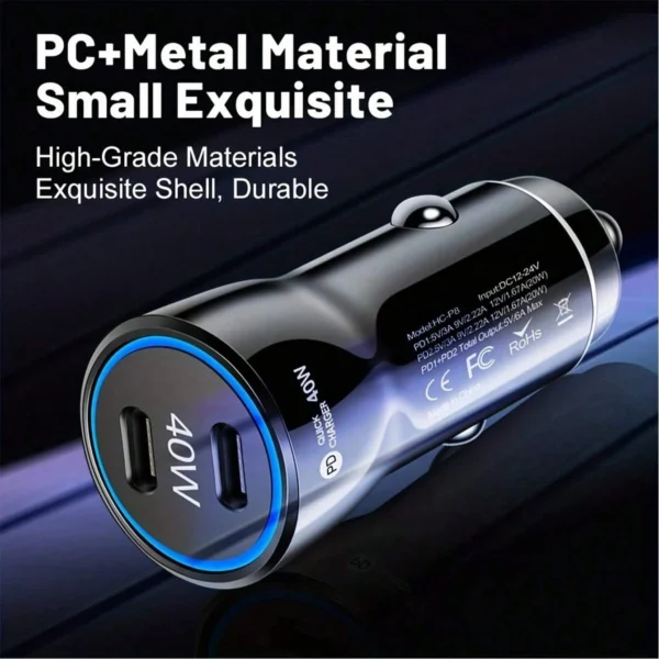 Chargeur voiture double PD 40W – Image 4