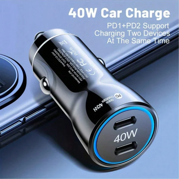 Chargeur voiture double PD 40W – Image 7