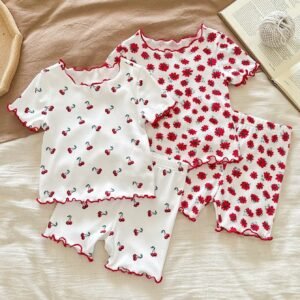 Ensemble 4 pcs fleurs volanté