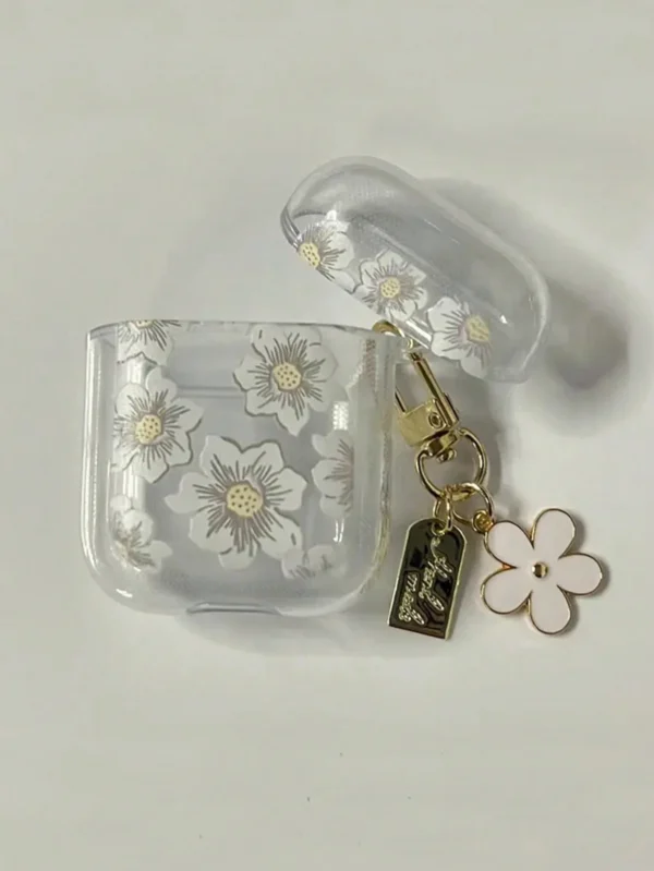 Coque blanche AirPods avec porte-clés – Image 6