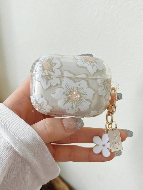 Coque blanche AirPods avec porte-clés – Image 5