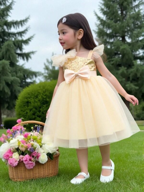 Robe princesse paillettes champagne – Image 5