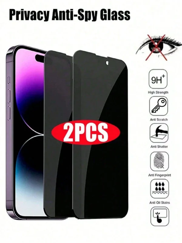 2 pcs verre anti-espion iPhone