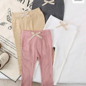 4 pcs leggings nœud tricot hiver