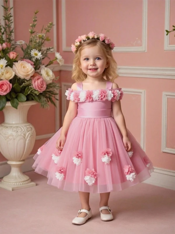 Robe princesse tutu fleurie – Image 4
