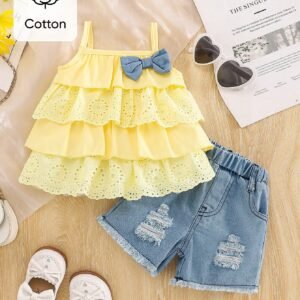 2 pcs camisole short jean