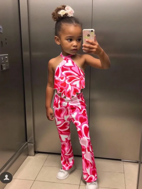 Ensemble cœur pantalon évasé