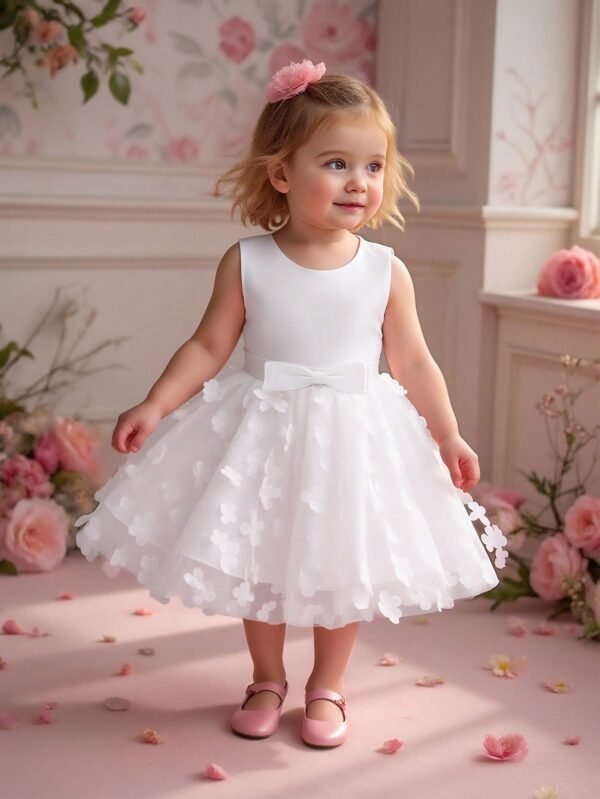 Robe demoiselle tulle fleurie – Image 4